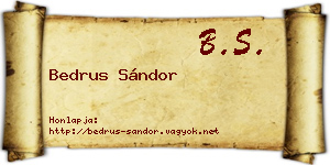 Bedrus Sándor névjegykártya