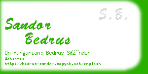 sandor bedrus business card
